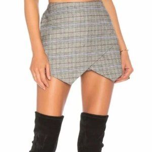 Majorelle Womens Gray Juno Plaid Asymmetrical Checkered Mini Skort Size Small